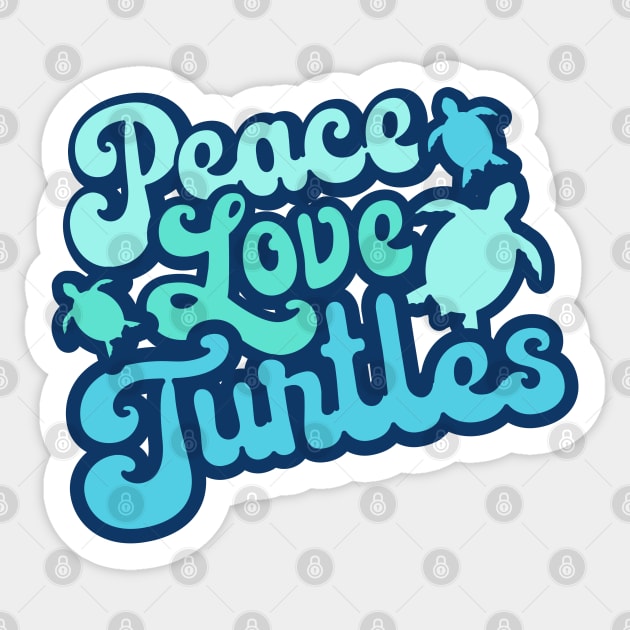 Peace Love Turtles Sticker by Jitterfly